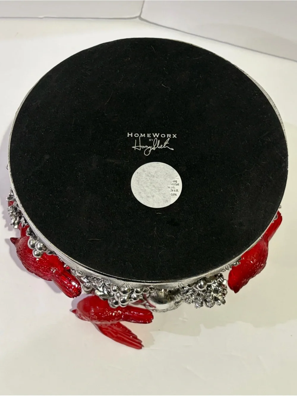 HomeWorx by Slatkin & Co. Cardinal Holiday Pedestal Candle Holder